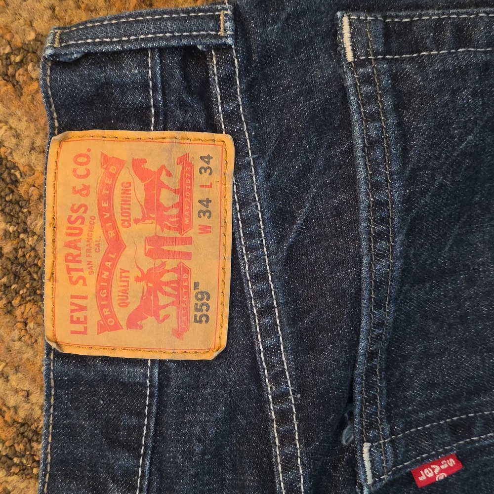 Levi Strauss 559 Jeans Size 34X34 Dark Blue - Picture 10 of 12